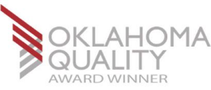 Oklahoma Quality Foundation's Leadership in Excellence Award logo, signifying recognition for organizational performance excellence and quality achievement in Oklahoma.